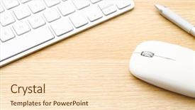  Presentation with desk - Audience pleasing presentation consisting of keyboard mouse - modern working desk backdrop and a lemonade colored foreground