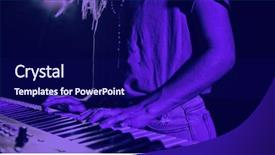  Presentation with piano keyboard - Amazing slide deck having keyboard skills - mid section of female musician backdrop and a navy blue colored foreground
