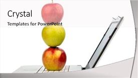  Presentation with healthy snack - Slides having keyboard symbolic photo for healthy background and a white colored foreground