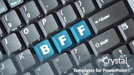  Presentation with testing assessments - Slide deck featuring keyboard testing abbreviation for best background and a ocean colored foreground