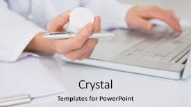  Presentation with prescriptions - Theme consisting of keyboard the prescriptions in medical background and a light gray colored foreground