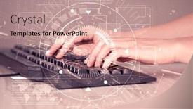  Presentation with high tech - Presentation having high tech user interface background and a coral colored foreground