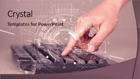  Presentation with high tech - Beautiful presentation theme featuring high tech user interface backdrop and a coral colored foreground