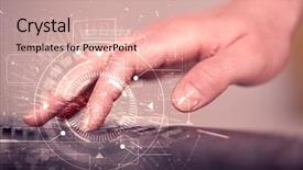  Presentation with high tech - PPT theme featuring keyboard touch with high tech background and a coral colored foreground