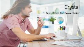  Presentation with electronic mechanic components - Slide set featuring keyboard while holding electronic cigarette background and a  colored foreground