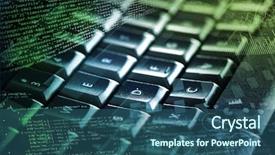  Presentation with dark web - Colorful presentation theme enhanced with keyboard with coding and programing backdrop and a ocean colored foreground