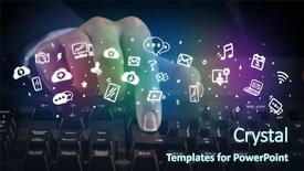  Presentation with blogger - Slide deck having keyboard with drawn application background and a wine colored foreground