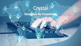  Presentation with tech support - Slides with keyboard with high tech user background and a teal colored foreground