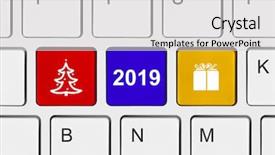  Presentation with new year - Slides having keyboard with new year keys background and a light gray colored foreground
