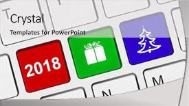  Presentation with candles for 2020 new year - PPT theme enhanced with keyboard with new year keys background and a white colored foreground