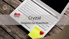  Presentation with anatomy depiction of a human red heart and ecg - Colorful presentation theme enhanced with keyboard with small red hearts backdrop and a light gray colored foreground