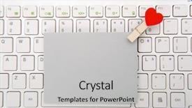  Presentation with hearts - Audience pleasing theme consisting of keyboard with small red hearts backdrop and a light gray colored foreground