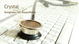  Presentation with keyboard - Audience pleasing PPT theme consisting of keyboard with stethoscope backdrop and a cream colored foreground