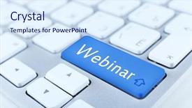  Presentation with keyboard - Theme featuring online training - close up of keyboard background and a sky blue colored foreground