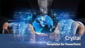  Presentation with global - Slides enhanced with keyboard with global system background and a ocean colored foreground