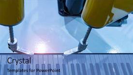  Presentation with music industry - PPT theme enhanced with keyboards smart factory industry background and a teal colored foreground