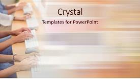  Presentation with electronic - Slide set consisting of keyboards with blurry orange transition background and a lemonade colored foreground