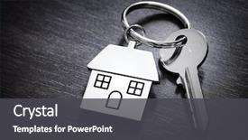  Presentation with keys - PPT theme featuring keychain resting on wood background background and a dark gray colored foreground