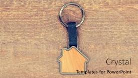  Presentation with real estate - Presentation theme consisting of keychain-with-house-symbol background and a coral colored foreground