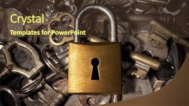  Presentation with keyhole - Slide deck consisting of keyhole on a golden padlock background and a tawny brown colored foreground