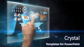  Presentation with keyhole - Slide deck consisting of keyhole on technological black background background and a navy blue colored foreground