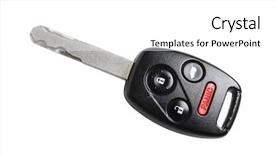  Presentation with car key - Audience pleasing PPT layouts consisting of keyless lock - car key cutout on white backdrop and a white colored foreground