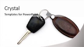  Presentation with car key - Colorful PPT theme enhanced with keyless lock - car key isolated on white backdrop and a white colored foreground