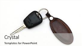  Presentation with lock key - Beautiful presentation theme featuring keyless lock - car key isolated on white backdrop and a cream colored foreground