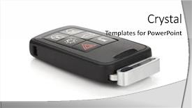 Presentation with car key - Slide set featuring keyless lock - car remote key isolated background and a white colored foreground