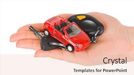  Presentation with waiter hand in white glove - Cool new presentation with keyless lock - hand with keys and car backdrop and a  colored foreground