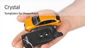  Presentation with waiter hand in white glove - Cool new presentation theme with keyless lock - hand with keys and car backdrop and a  colored foreground