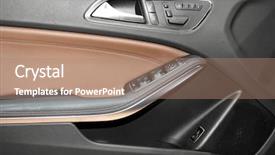  Presentation with luxury car - Slide deck with keyless lock - luxury car door interior trim background and a  colored foreground