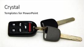  Presentation with keys - Presentation theme with keyless lock - pair of car keys isolated background and a white colored foreground