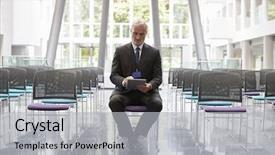  Presentation with empty - PPT layouts having keynote - businessman in empty auditorium preparing background and a light gray colored foreground