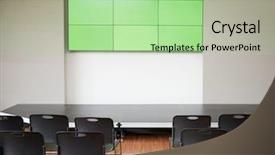  Presentation with green screen - Cool new slides with keynote - empty conference with green screen backdrop and a mint green colored foreground