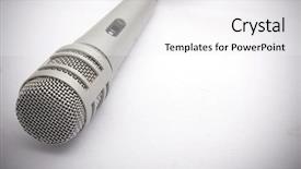  Presentation with keynote - Colorful PPT theme enhanced with keynote - microphone backdrop and a white colored foreground