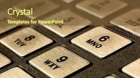  Presentation with bank teller - PPT theme consisting of keypad of an automated teller background and a  colored foreground