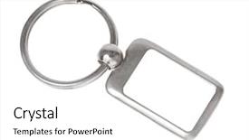  Presentation with silver fern black white flag - Slides consisting of keyring - silver trinket isolated on white background and a white colored foreground