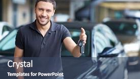  Presentation with keys - Cool new PPT theme with keys at the car backdrop and a ocean colored foreground
