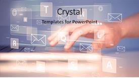  Presentation with tech - Slides featuring keys database - hand typing on keyboard background and a light blue colored foreground