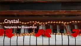  Presentation with golden christmas - PPT theme with keys decorated with golden christmas background and a wine colored foreground