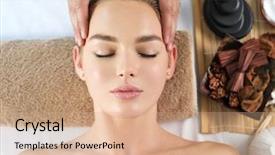  Presentation with masseur doing massage spa - Amazing PPT layouts having keys health - head massage masseur doing massage backdrop and a coral colored foreground