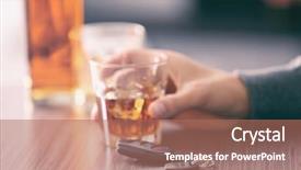  Presentation with alcoholic beverage - PPT theme consisting of keys health - man sitting in bar background and a coral colored foreground