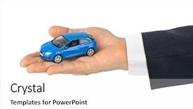  Presentation with hiring - Beautiful presentation theme featuring keys hiring - hand with car isolated backdrop and a white colored foreground