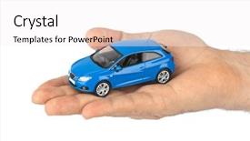  Presentation with hiring - Beautiful slides featuring keys hiring - hand with car isolated backdrop and a white colored foreground