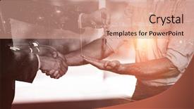  Presentation with city street - Cool new presentation design with keys hiring - illuminated city street against cityscape backdrop and a coral colored foreground