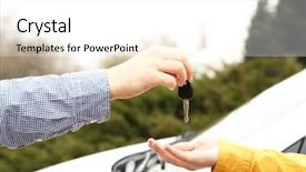  Presentation with car key - Amazing presentation having keys hiring - woman and man hands backdrop and a white colored foreground