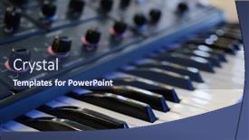  Presentation with musical instrument - Slide deck enhanced with keys-of-a-musical-synth background and a ocean colored foreground