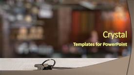  Presentation with night club - Presentation theme consisting of keys-on-white-table background and a tawny brown colored foreground