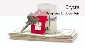  Presentation with house key - Audience pleasing PPT layouts consisting of keys over the hundred dollar backdrop and a white colored foreground